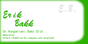 erik bakk business card